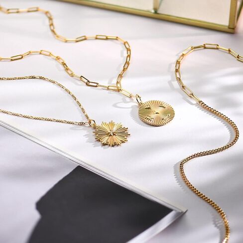 OAK & LUNA - Medallion Custom Engraved Pendant Necklace - Sterling Silver or 14K Solid Gold - Up to 4 Initials in Kuwait