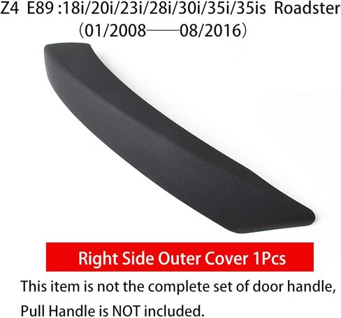 Jaronx for BMW Z4 Door Handle الغطاء الخارجي ، لوحة مقبض الباب الجانبية للركاب استبدال الغطاء الخارجي لـ BMW Z4 E89 18I/20i/23i/28i/30i/35i/35is ، Roadster ، 2008-2016 (Black) in Kuwait
