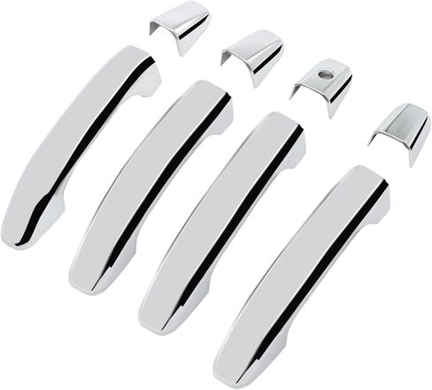 Chrome Triple Plated 4 Door Handle Cover متوافق مع 2020 2021 Sierra Silverado 1500 ، 2500 ، 3500 ، HD Truct in Saudi Arabia