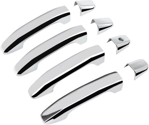 Chrome Triple Plated 4 Door Handle Cover متوافق مع 2020 2021 Sierra Silverado 1500 ، 2500 ، 3500 ، HD Truct in Saudi Arabia