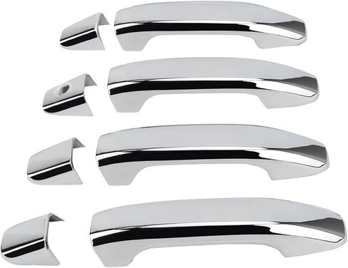 Chrome Triple Plated 4 Door Handle Cover متوافق مع 2020 2021 Sierra Silverado 1500 ، 2500 ، 3500 ، HD Truct in Saudi Arabia