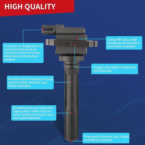 Coil Ignition Coil UF811 90919-02272 متوافق مع Toyota Corolla 2020-2022 Prius 2016-2022 Prius AWD-E 2019-2022 Prius Prime 2017-2022 1.8L L4-1 Pack in Saudi Arabia