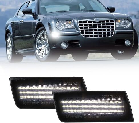 Smoked Amber LED Side Marker Lights Compatible with Chrysler 300 300C Sedan Base Touring SRT8 Limited 2005-2014 Front Side Indicator Lamps 2PCS (Amber Light) in Saudi Arabia
