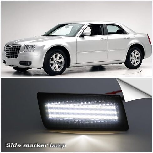 Smoked Amber LED Side Marker Lights Compatible with Chrysler 300 300C Sedan Base Touring SRT8 Limited 2005-2014 Front Side Indicator Lamps 2PCS (Amber Light) in Saudi Arabia