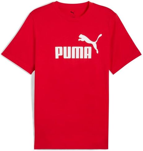 PUMA Mens Essential Logo Crew Neck Short Sleeve Casual Tops Casual - Red in Saudi Arabia