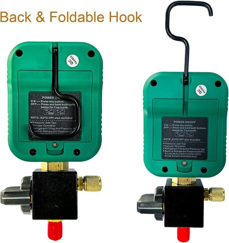 Portable Digital HVAC Manifold Gauge Set Refrigerant Gauge Diagnostic Tool for R134A/R410A/1234YF 12 Refrigerants | Pressure/Vacuum/Leak Test | Automotive & Home HVAC Maintenance in Saudi Arabia