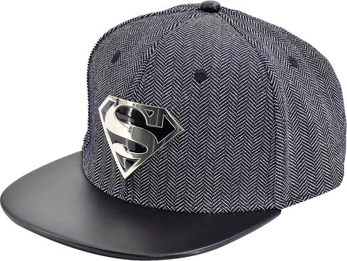 DC Comics Superman Strapback Hat, Adult Baseball Cap with Flat Brim, Grey, One Size in Saudi Arabia