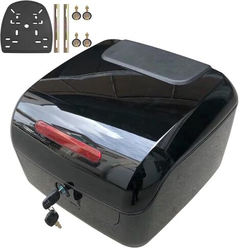 ذيل ذيل دراجة نارية 30L ، علبة دراجة نارية أعلى دراجة نارية Scooter Trunk Storage Storage Carrier Carrier Plastic مع أجهزة متزايدة ، تصاعد عالمي ، أبيض in Saudi Arabia