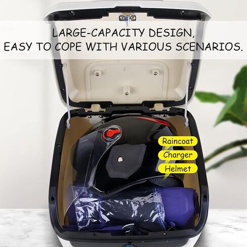 ذيل ذيل دراجة نارية 30L ، علبة دراجة نارية أعلى دراجة نارية Scooter Trunk Storage Storage Carrier Carrier Plastic مع أجهزة متزايدة ، تصاعد عالمي ، أبيض in Saudi Arabia
