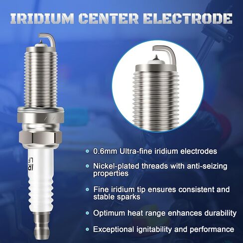PLACKS Iridium Spark Plugs 8 Pack 6619 LFR6AIX11 يناسب 2007-2020 Toyota Tundra 5.7 Sequoia Land Cruiser Lexus GX460 LX570 2008 2009 2010 2014 2015 2015 2015 2017 2018 2018 2019 2020 4.6L 5.7L in Kuwait
