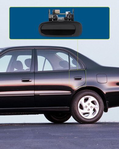 مقبض الباب الخارجي Lujuntec ، سائق مقبض الباب الخلفي الجانب الأيسر ، بديل لعام 1998-2002 لـ Toyota لـ Corolla ، مقبض أسود 1pcs استبدال 69240-02030،69240-02040 in Saudi Arabia