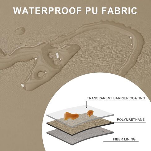 vctops 100% Waterproof Pu Leather RV Dinette Cushion Covers, Luxury Wipeable RV Booth Seat Cover Stretchable Camper Cushion Couch Covers Washable Slipcovers for Camper Car Bench, Beige in Saudi Arabia