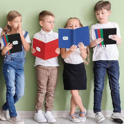 Jumbo Stretchable Book Cover 7PCS Reusable Fabric Book Cover with Label 9x11in Black Blue Green Red Protective Sleeve Hardcover Book Textbook Cover for School Fit Most Book Size Up to 10x12.5in in Kuwait