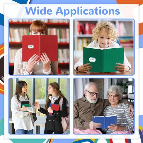 Jumbo Stretchable Book Cover 7PCS Reusable Fabric Book Cover with Label 9x11in Black Blue Green Red Protective Sleeve Hardcover Book Textbook Cover for School Fit Most Book Size Up to 10x12.5in in Kuwait