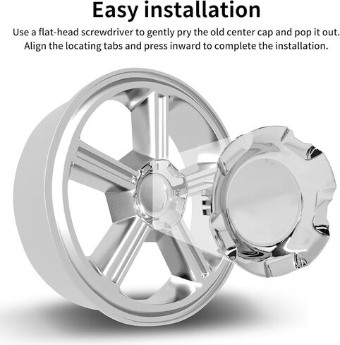Wheel Center Cap Compatible with Chevy Silverado Avalanche Tahoe Suburban, 6 Lug Wheel Cap Cover for 20" 5-Spoke Rims 7-1/8'' Polished Hubcap Cover Replace 9595152 9596007 in Kuwait