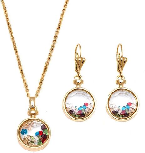 GEM Stone King Gold Gold Prass Multi Clantals Floating Round Round Drop Pendant and Accort in Saudi Arabia