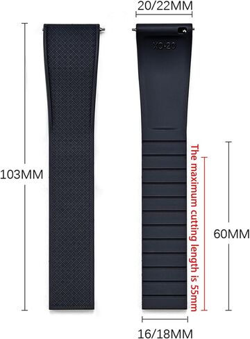 FKM Rubber Watch Band and Auto-Lock Folding Buckle,Compatible with OmegaXSwatch Moonswatch Speedmaster/Rolex/SEIKO Men Women 20 22mm Watch Strap Replacement in Kuwait