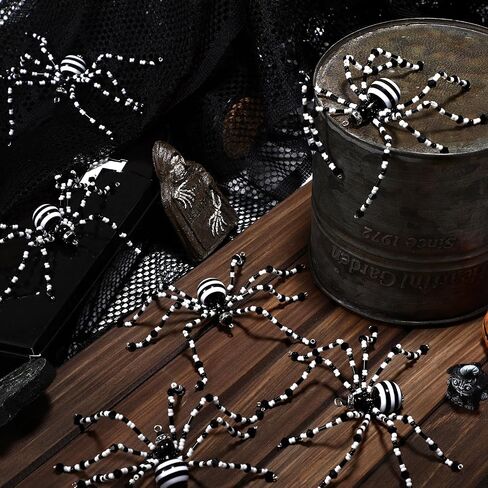 8 Pcs Crystal Christmas Spider Ornament Pearl Christmas Spider Hanging Ornaments Beaded Christmas Spider Decorations for Xmas Tree Gift(Crystal Spider) in Saudi Arabia
