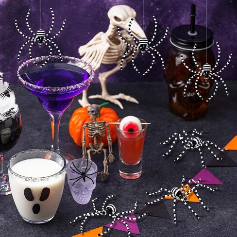 8 Pcs Crystal Christmas Spider Ornament Pearl Christmas Spider Hanging Ornaments Beaded Christmas Spider Decorations for Xmas Tree Gift(Crystal Spider) in Saudi Arabia