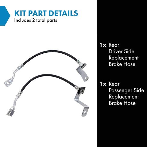 TRQ Brake Hose Set Compatible with 2001 Chevrolet Silverado 1500 GMC Sierra 1500 in Saudi Arabia