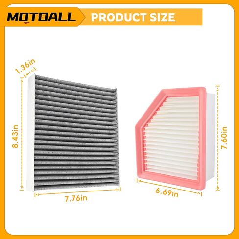 MOTOALL Engine Air Filter & Cabin Air Filter Combo Set Replaces# 16546-6RA0A Fit for Mitsubishi Outlander ES SEL SE GT LE Sport 2022-2024, Replacement in Saudi Arabia