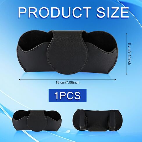 Car Visor Sunglass Case, Black Leather Glasses Case Holder with Clip for Car Visor Car Interior Visor Accessories for All Models in Saudi Arabia