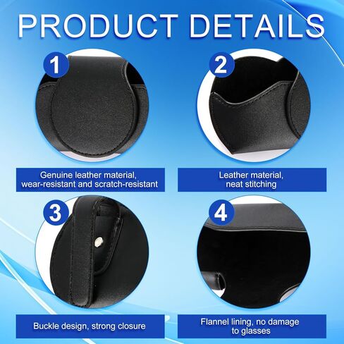 Car Visor Sunglass Case, Black Leather Glasses Case Holder with Clip for Car Visor Car Interior Visor Accessories for All Models in Saudi Arabia