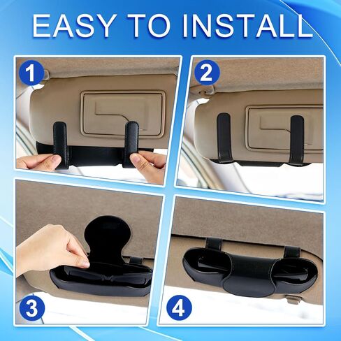 Car Visor Sunglass Case, Black Leather Glasses Case Holder with Clip for Car Visor Car Interior Visor Accessories for All Models in Saudi Arabia