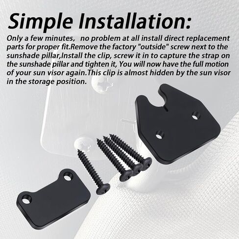 Aluminum Sun Visor Repair Kit ram Sun Visor Repair kit Heavy Duty Sun Visor Clips Compatible with DO-DGE RAM 1500 Trucks 2019-2023 (1Set Black)-Made of Aluminum (1) in Saudi Arabia