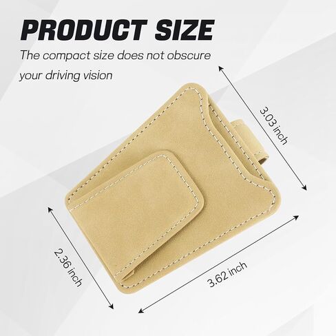 حاملات نظارة شمسية للحصول على مقطع شماعات نظارات السيارة ، وحامل نظارات Sun Leather Sun ، وملحقات السيارات الداخلية الشاملة (أسود) in Saudi Arabia