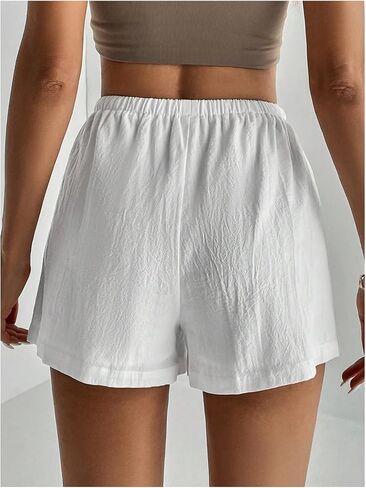 Women's Knot Front Mini Shorts High Waisted Wide Leg Beach Vacation Lounge Shorts in Saudi Arabia