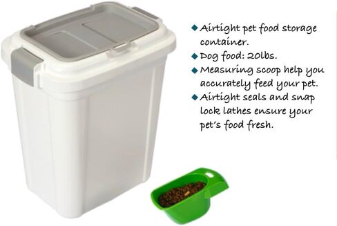 Ashfield & Harkness Airtight Pet Food Storage Container, up to 30 Lbs/ 36 Qt for Dog Cat Bird and Other Pet Food Storage, Easy Acces Including Scoup, Easy Access, Lightweight Keeps Pet Food Fresh in Kuwait