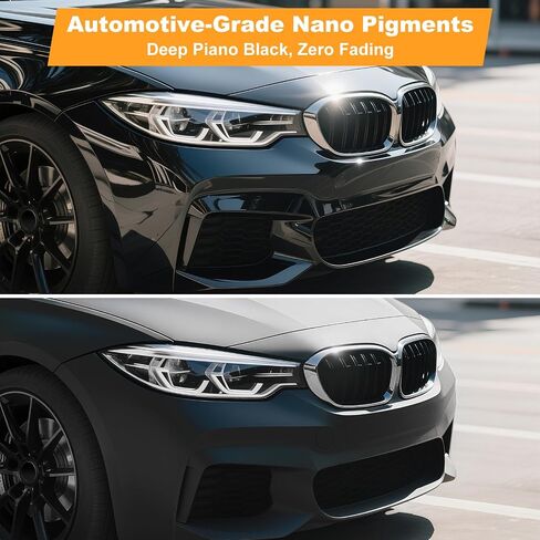 Gloss Piano Black Vinyl Car Wrap 50ft × 5ft (17m × 1.52 متر) - فيلم Wrap Finl Black Finy العالي الممتاز مع إطلاق الهواء ، حماية الأشعة فوق البنفسجية ، شاحنة ، حماية من طلاء سيارات الدفع الرباعي (للسيارة الكاملة) in Saudi Arabia