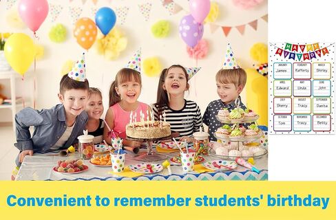 Fsaoor Happy Birthday Chart Poster Watercolor Birthday Posters for Classroom Decorations Birthday Calender Poster Classroom Bulletin Board Decor for Preschool Kindergarten Back to School Supplies in Kuwait