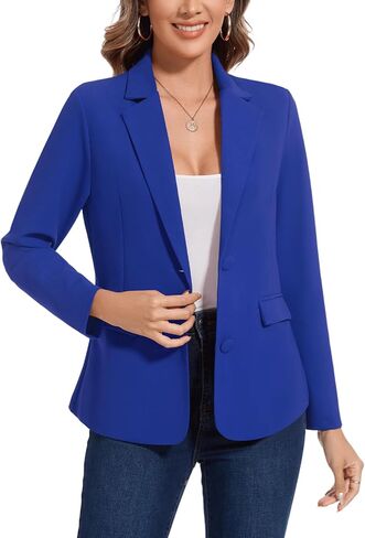 MINTLIMIT Blazers for Women Long Sleeve Button Front Blazer Notch Lapel Casual Work Office Suit Jackets with Pocket in Saudi Arabia