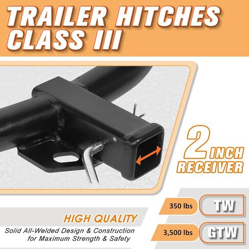 Class 3 Tow Trailer Hitch 2 "استقبال متوافق مع 07-13 Acura MDX ، Black in Saudi Arabia