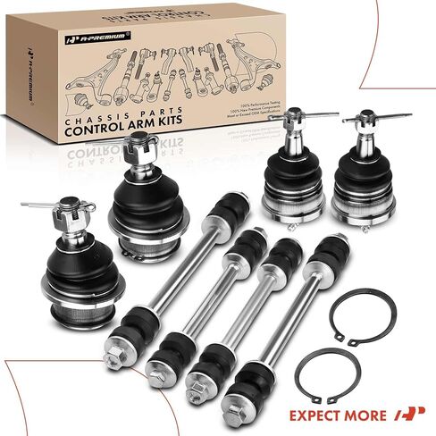 مجموعة A-Premium المكونة من 8 ، رابط شريط التأثير الأمامي والخلفي ، مفصل الكرة العلوي والسفلي ، متوافق مع فورد إكسبلورر 2006-2010 ، Explorer Sport Trac 2007-2010 ، Mercury Mountainder 2006-2010 in Kuwait