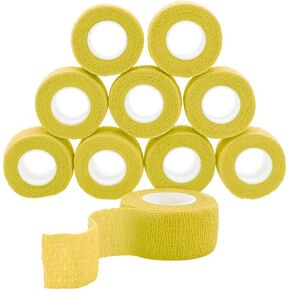 Self Adhesive Wrap Bandage Cohesive Bandage Breathable Self Adherent Wrap for Sprain Swelling and Soreness on Wrist and Ankle 10PCS 1 in X 14.7 ft (Black)