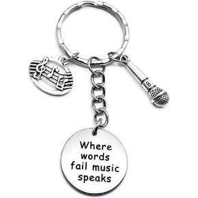 Kit's Kiss Microphone Keychain Music Keychain Musical Note Musical Instrument Microphone Key Ring Music Microphone Voice Charm Musician Singer Music Lover Gift