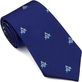 AMITER Woven Necktie for Freemason, Mens Fashion Neck Ties with Masonic Square & Compass