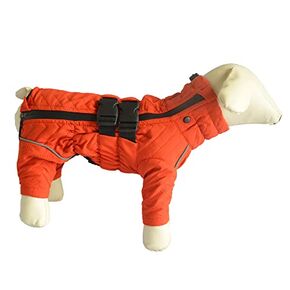 Warm Dog Coat Double Layers Dog Vest, 4 Legs Covered Windproof Waterproof Reflective Warm Dog Vest Outdoor Skating Dog Costume for Small Medium Large Dogs Navyblue 4XL