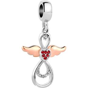 Angel Wings Heart Infinity Love Charms for Bracelets Compatible with Pandora Bracelets