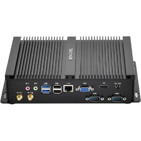 KINGDEL Mini PC Gaming, Fanless Small Desktop Computer with i5 12th Gen. CPU, 4K 4096x2304, Wi-Fi 6E + BT 5.2, HD Port, VGA, 16GB RAM, 1TB NVMe SSD, 2xCOM RS232, Full Metal Case, W-11 Pro