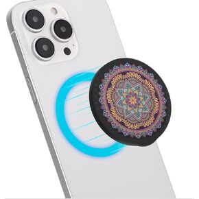 Phone Stand Holder and Phone Grip - Magnetic Grip Stand Compatible with Mag Safe - Foldable Kickstand for iPhone 15/14/13/12 Series,Samsung Galaxy,Google Pixel,Android - Mandala