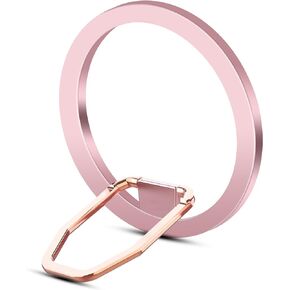 Portable Magnetic Ring Holder for iPhone 15 14 13 12 Series, Strong Magnetic Finger Phone Grip Stand for MagSafe case, Phone Kickstand Pink