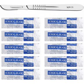 10 قطع مشرط 21 مع مقبض مشرط رقم 4 مناسب لصنع بطاقات الإشارة الجراحية in Kuwait