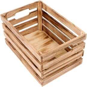 Garneck 1pc Wooden Storage Box Display Basket Storage Bins Bamboo Storage Cabinet Wooden Barrel Planter Unfinished Crates for Craft Wooden Key Organizer Fruit Crates Desktop Container