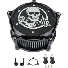 Air cleaners filters Motorcycle Air Cleaner Skull Style Air Filter Intake Kit Fit For Harley FLHR Road King FLHX Street Glide FLTRX Road Glide Softail 18-19 Touring M8 2017-2021