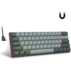 E-YOOSO Magnetic Axis Rapid Trigger Mechanical Keyboard, World’s Fastest RGB Backlit Gaming Keyboard, 60% Wired Keyboard Magnetic Switches, 61 Keys, PBT Keycaps, Macro Customize for Windows