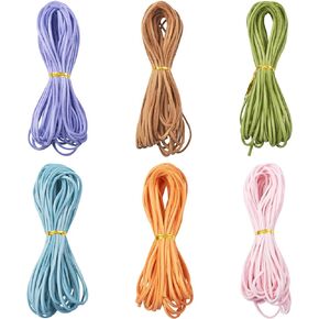Cheriswelry 1.09/Yards 5mm Flat Leather String Cord Imitation Suede Lacing Thread Colorful Velvet Cord 20 Colors 5x1mm for Bracelet Keychain Accessories Jewelry Making (20 Strands)